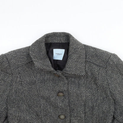 Singles Womens Grey Geometric Jacket Blazer Size 16 Button