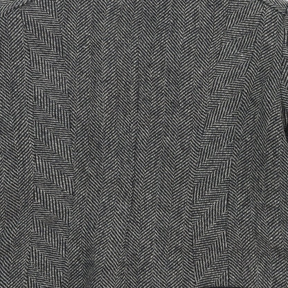 Singles Womens Grey Geometric Jacket Blazer Size 16 Button