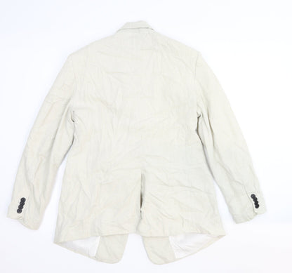 H&M Womens White Cotton Jacket Blazer Size S
