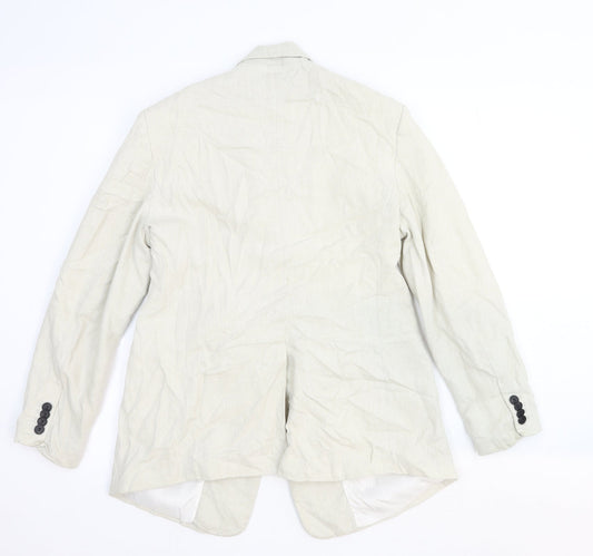 H&M Womens White Cotton Jacket Blazer Size S