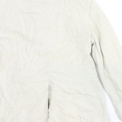 H&M Womens White Cotton Jacket Blazer Size S