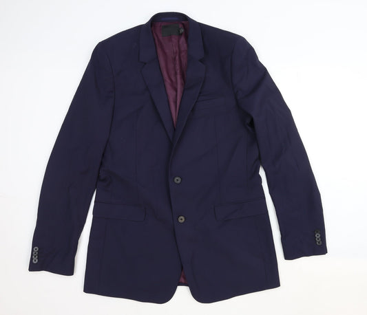 ASOS Mens Blue Cotton Jacket Suit Jacket Size 42 Regular