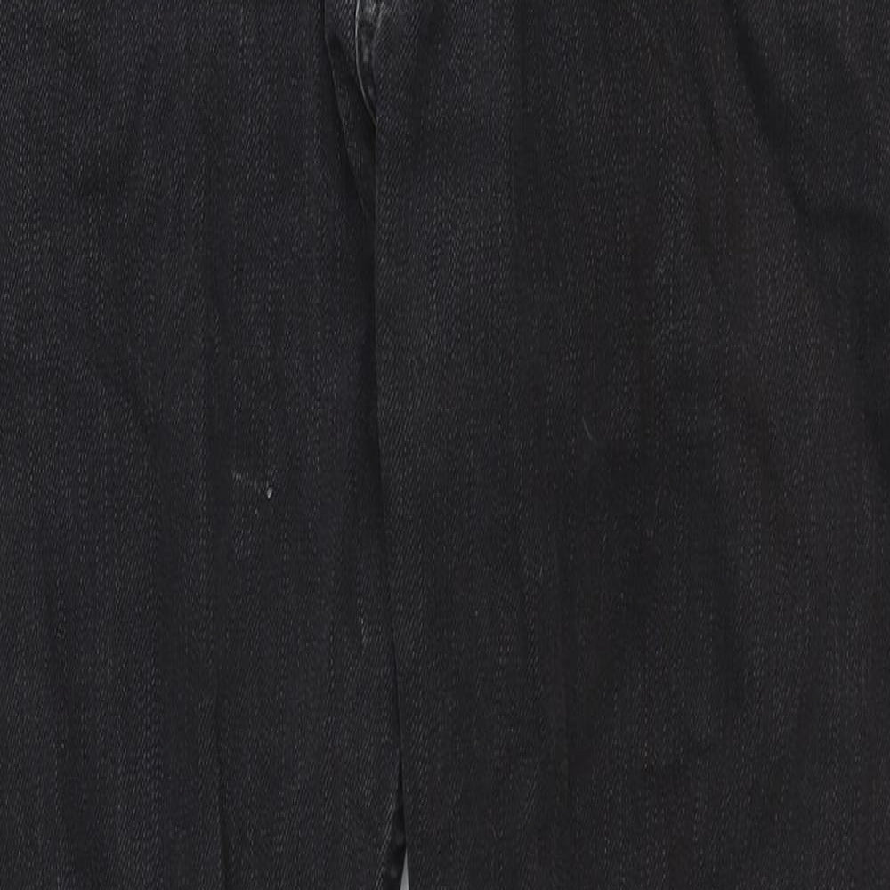 Jeff Banks Mens Black Cotton Straight Jeans Size 34 in Regular Zip