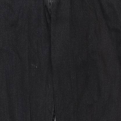 Jeff Banks Mens Black Cotton Straight Jeans Size 34 in Regular Zip