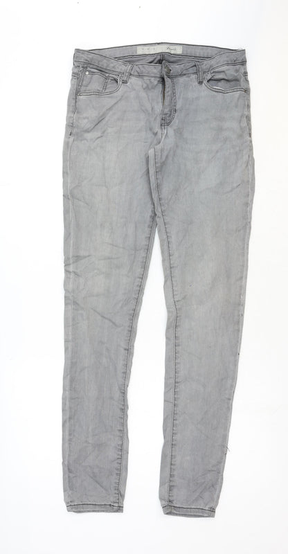 Womens UK Size 12 H&M Regular Fit Skinny Grey Jeans