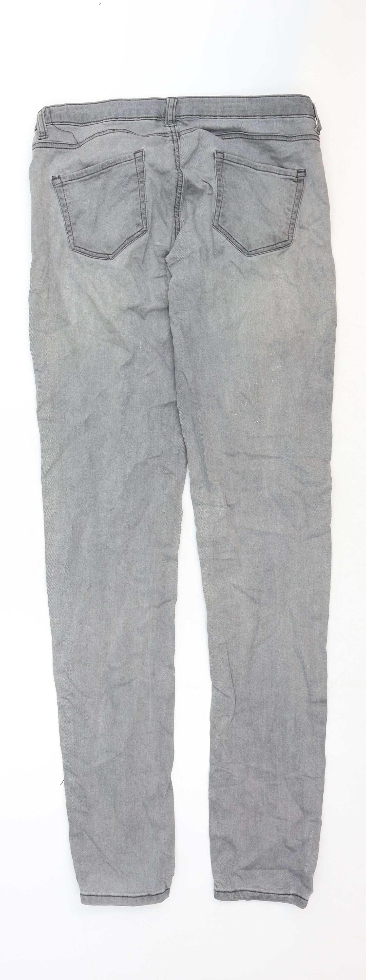 Womens UK Size 12 H&M Regular Fit Skinny Grey Jeans