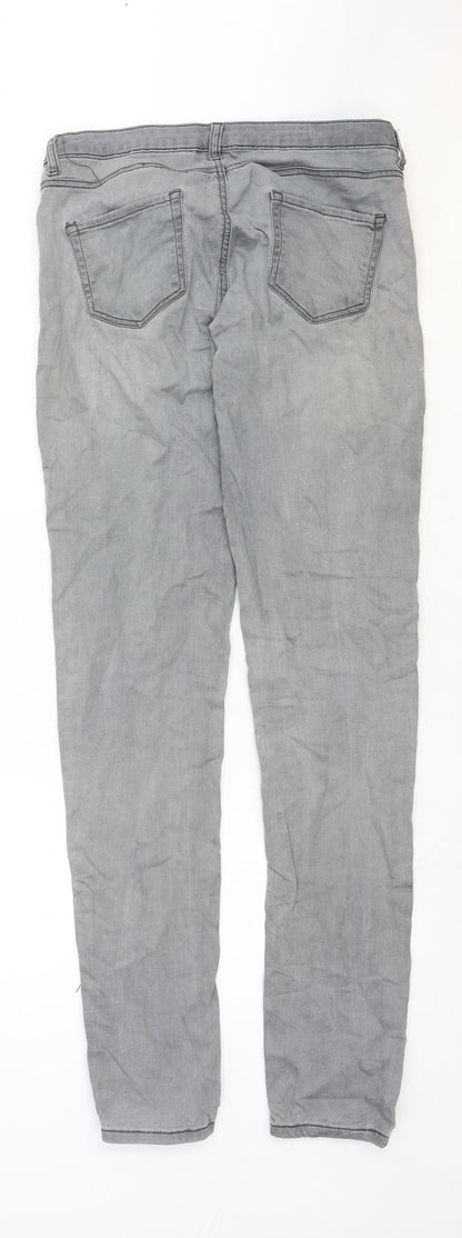 Womens UK Size 12 H&M Regular Fit Skinny Grey Jeans