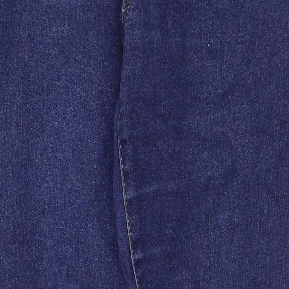 Mango Womens Blue Cotton Tapered Jeans Size 26 in Regular Zip