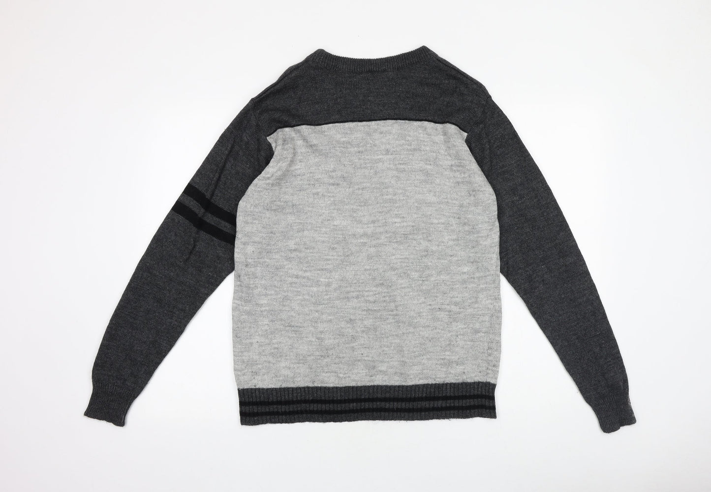 Lee Mens Grey Roll Neck Acrylic Pullover Jumper Size S Long Sleeve