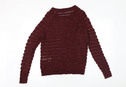 Womens UK Size 12 Love Knitwear Purple Pullover Jumper