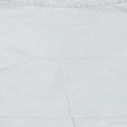 American Apparel Womens Blue Cotton Mini Skirt Size 30 in Button