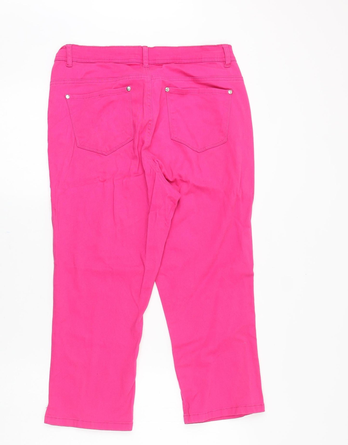 Womens UK Size 12 Denim Regular Fit Straight Pink Jeans