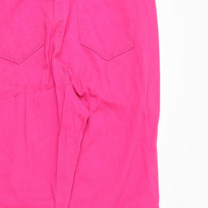 Womens UK Size 12 Denim Regular Fit Straight Pink Jeans