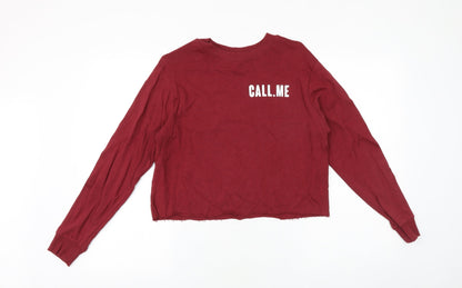 Hollister Womens Red Cotton Pullover Sweatshirt Size S Pullover - Call Me