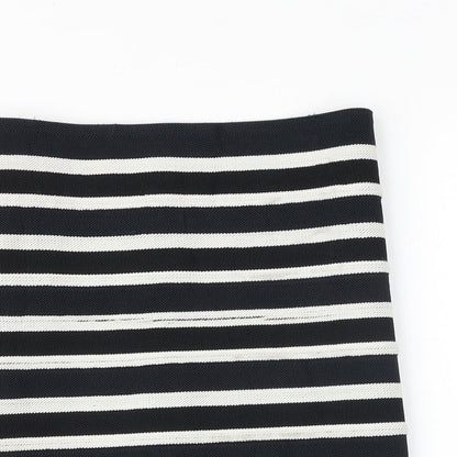H&M Womens Black Striped Cotton Mini Skirt Size 6