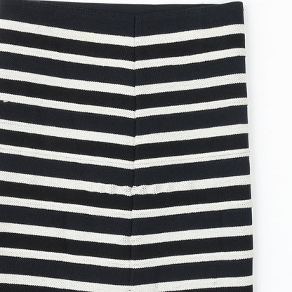 H&M Womens Black Striped Cotton Mini Skirt Size 6