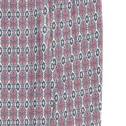 New Look Womens Multicoloured Geometric Viscose Trousers Size 10 Slim Zip