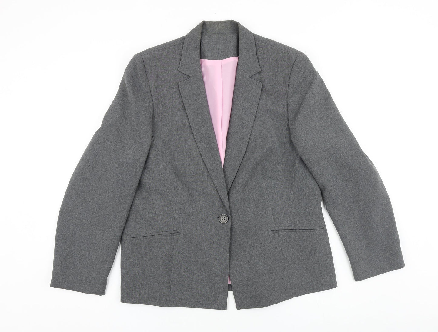 Dorothy Perkins Womens Grey Cotton Jacket Blazer Size 16