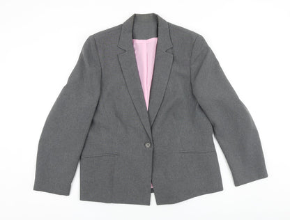 Dorothy Perkins Womens Grey Cotton Jacket Blazer Size 16