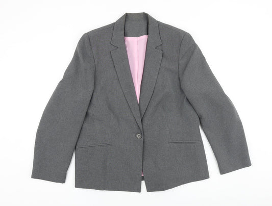 Dorothy Perkins Womens Grey Cotton Jacket Blazer Size 16