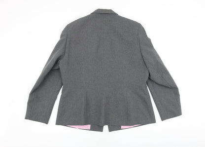 Dorothy Perkins Womens Grey Cotton Jacket Blazer Size 16