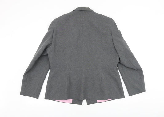 Dorothy Perkins Womens Grey Cotton Jacket Blazer Size 16
