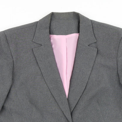 Dorothy Perkins Womens Grey Cotton Jacket Blazer Size 16