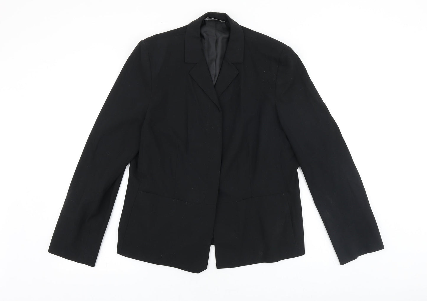 Marks and Spencer Womens Black Polyacrylate Fibre Jacket Blazer Size 14