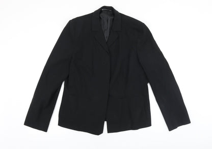 Marks and Spencer Womens Black Polyacrylate Fibre Jacket Blazer Size 14