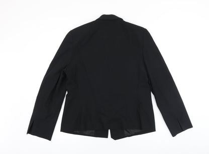 Marks and Spencer Womens Black Polyacrylate Fibre Jacket Blazer Size 14