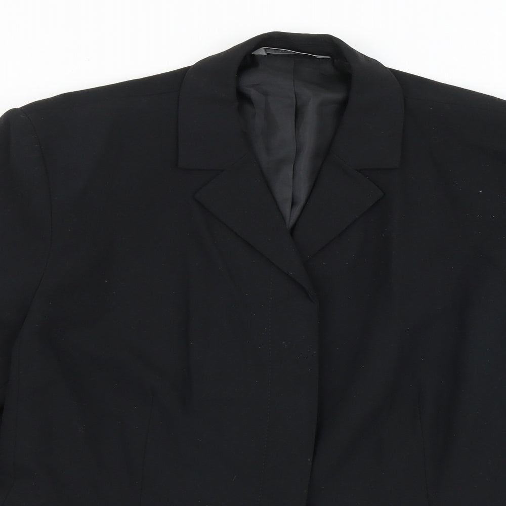 Marks and Spencer Womens Black Polyacrylate Fibre Jacket Blazer Size 14