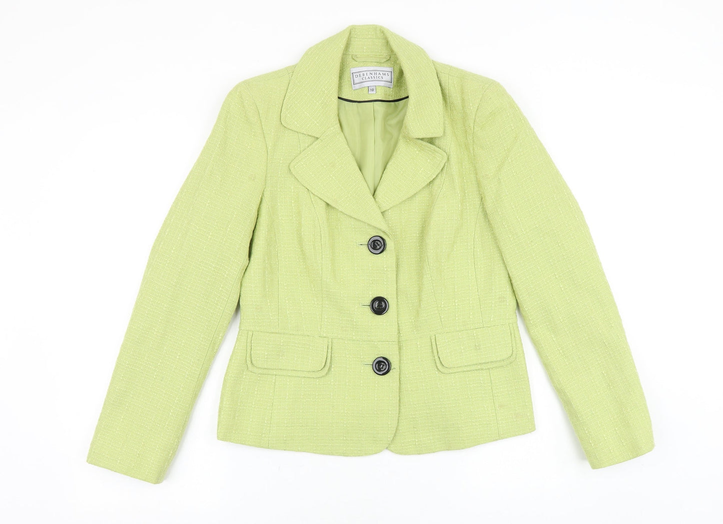 Debenhams Womens Green Polyacrylate Fibre Jacket Blazer Size 10