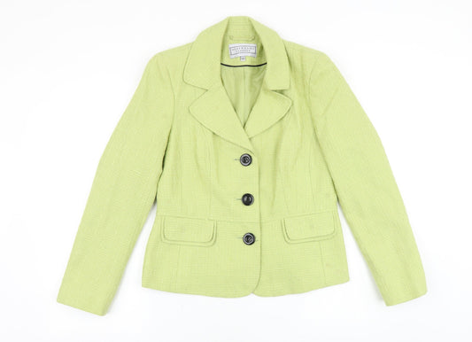 Debenhams Womens Green Polyacrylate Fibre Jacket Blazer Size 10