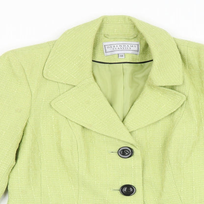 Debenhams Womens Green Polyacrylate Fibre Jacket Blazer Size 10
