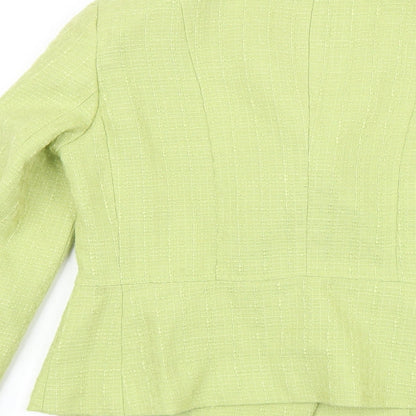 Debenhams Womens Green Polyacrylate Fibre Jacket Blazer Size 10