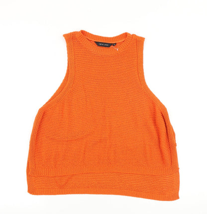 Womens UK Size 10 New Look Orange Basic Tank