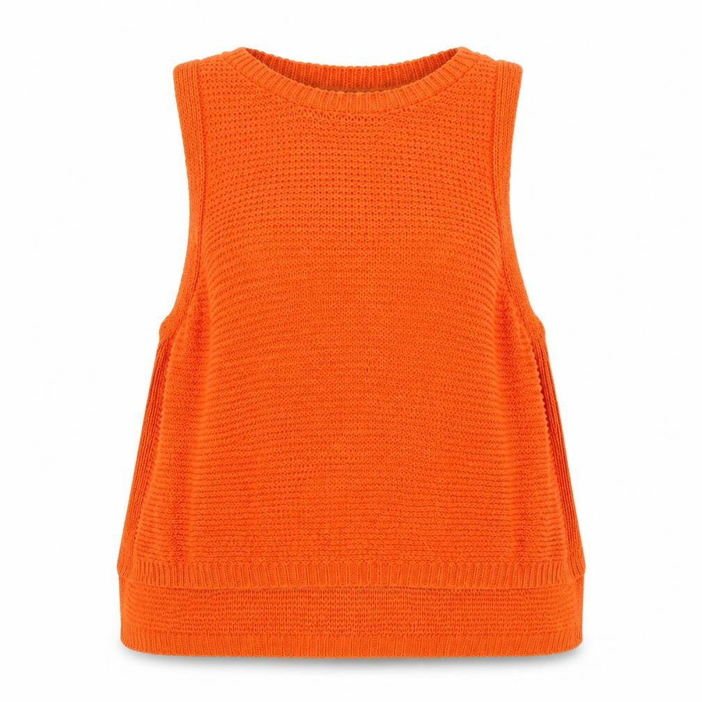 Womens UK Size 10 New Look Orange Basic Tank