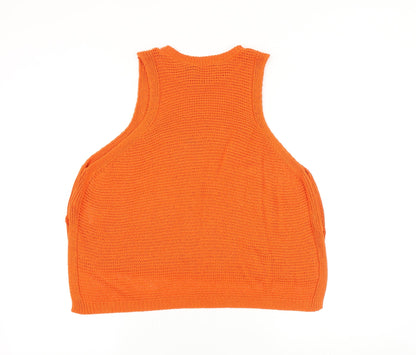 Womens UK Size 10 New Look Orange Basic Tank