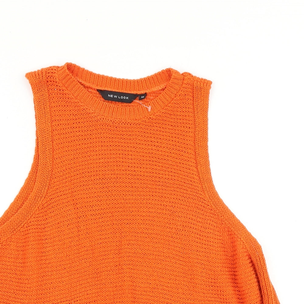Womens UK Size 10 New Look Orange Basic Tank
