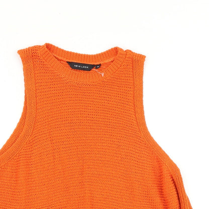 Womens UK Size 10 New Look Orange Basic Tank