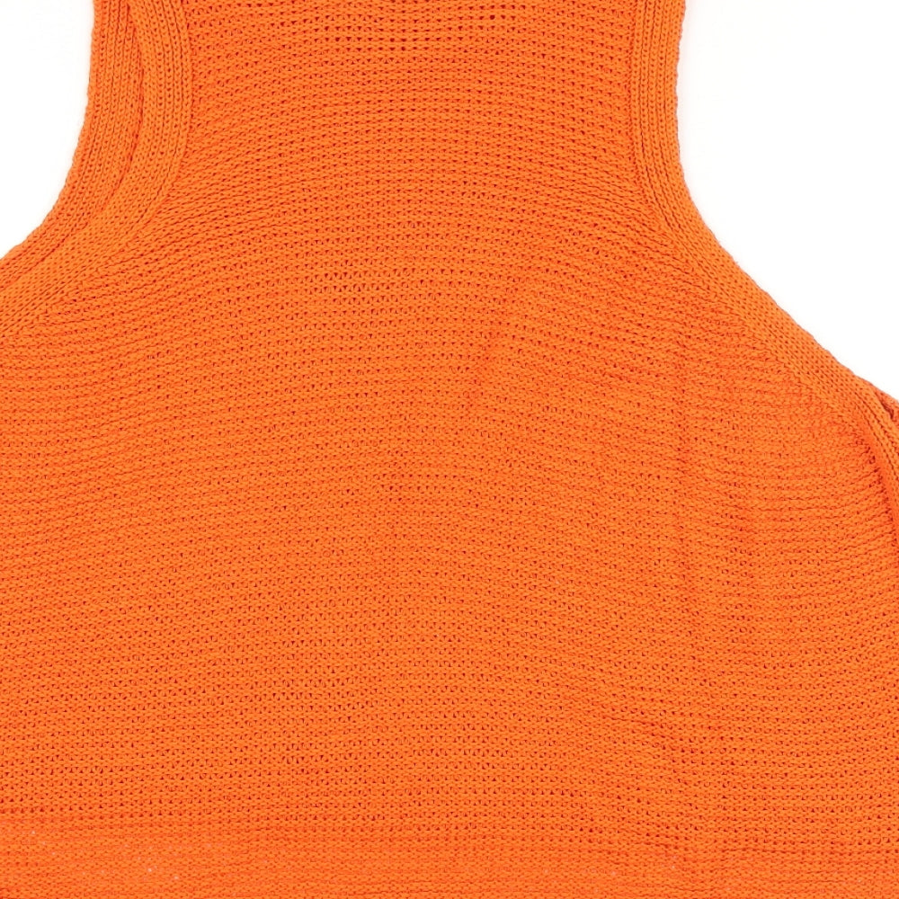 Womens UK Size 10 New Look Orange Basic Tank