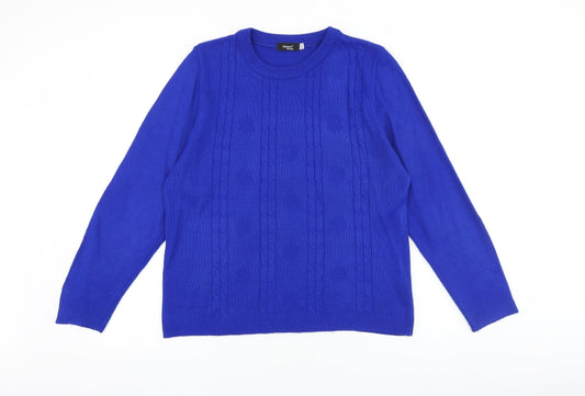 Womens UK Size M Glimpse Design Blue Pullover Jumper