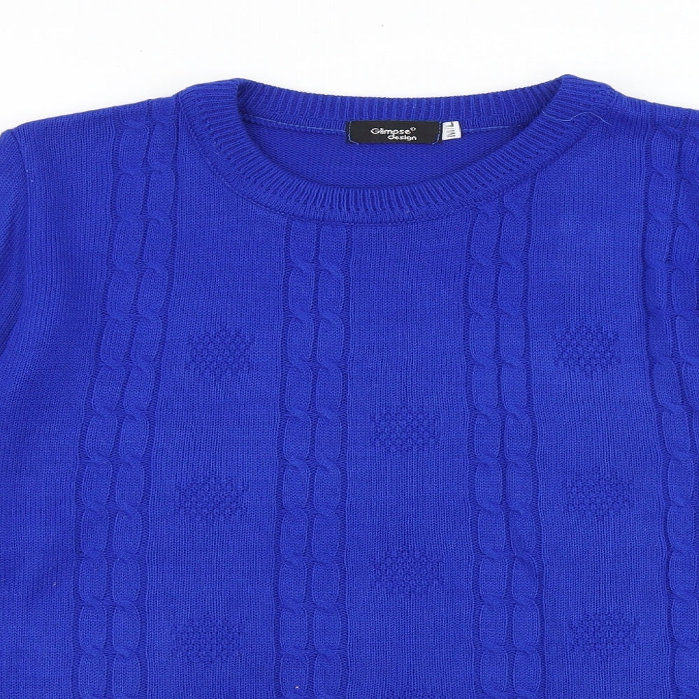 Womens UK Size M Glimpse Design Blue Pullover Jumper