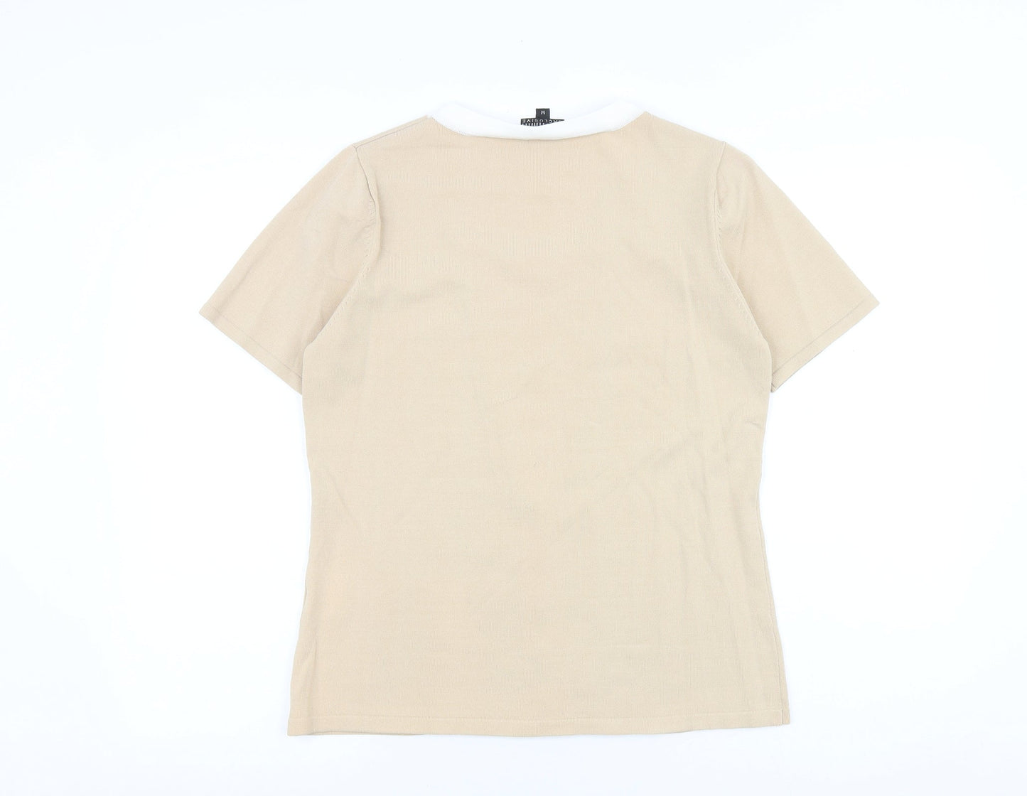 Womens UK Size M CASAMIA Beige Basic T-Shirt