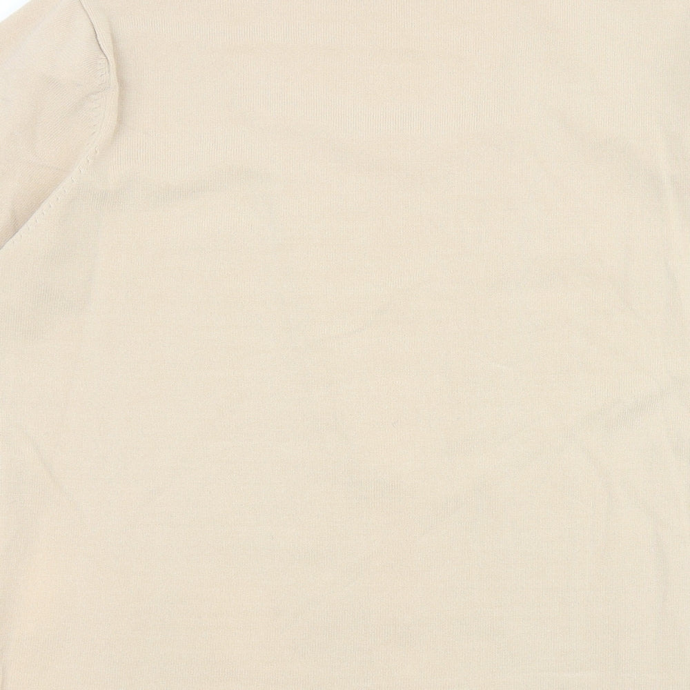 Womens UK Size M CASAMIA Beige Basic T-Shirt