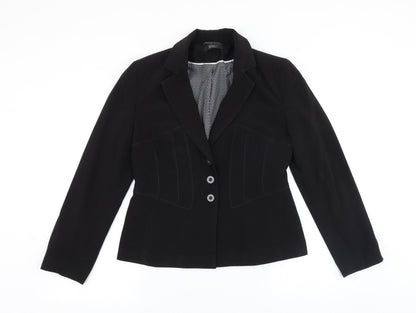 Marks and Spencer Womens Black Polyacrylate Fibre Jacket Blazer Size 10