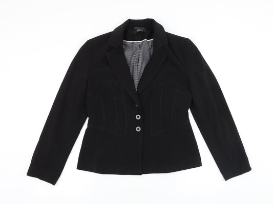 Marks and Spencer Womens Black Polyacrylate Fibre Jacket Blazer Size 10