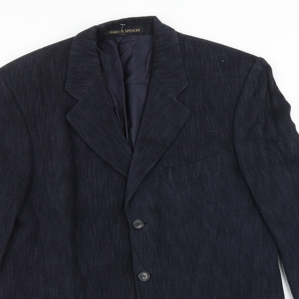 Mens UK Size 40 Marks and Spencer Regular Blue Suit Jacket