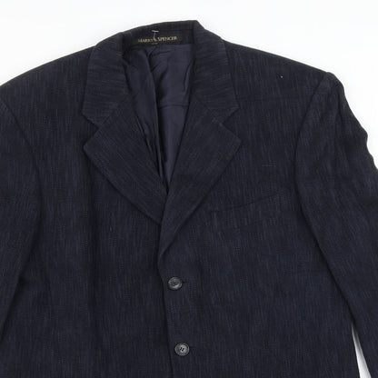 Mens UK Size 40 Marks and Spencer Regular Blue Suit Jacket