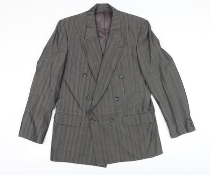 Made In England Mens Grey Viscose Jacket Suit Jacket Size 40 Big & Tall